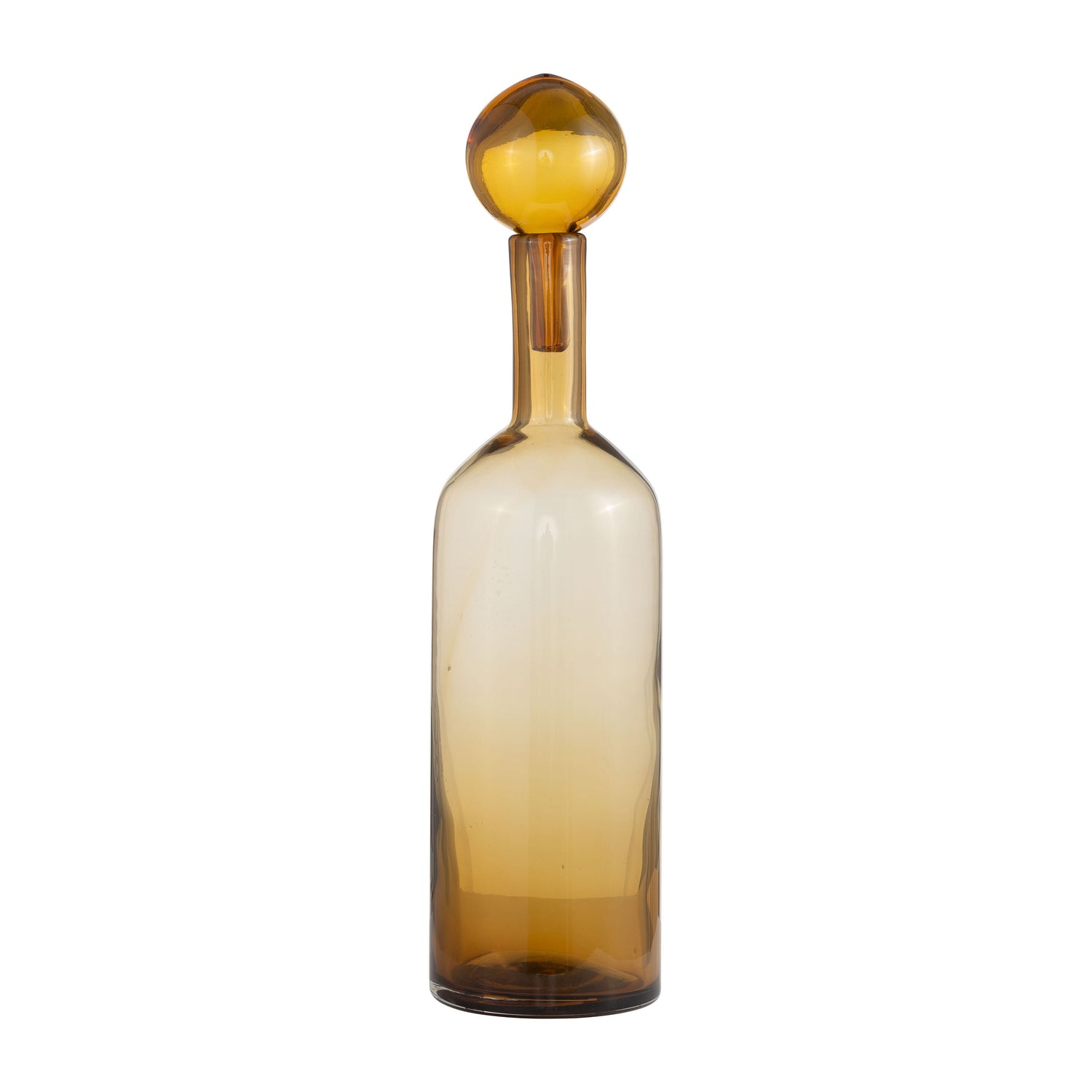 Glass Bottle With Stopper 20" - Amber