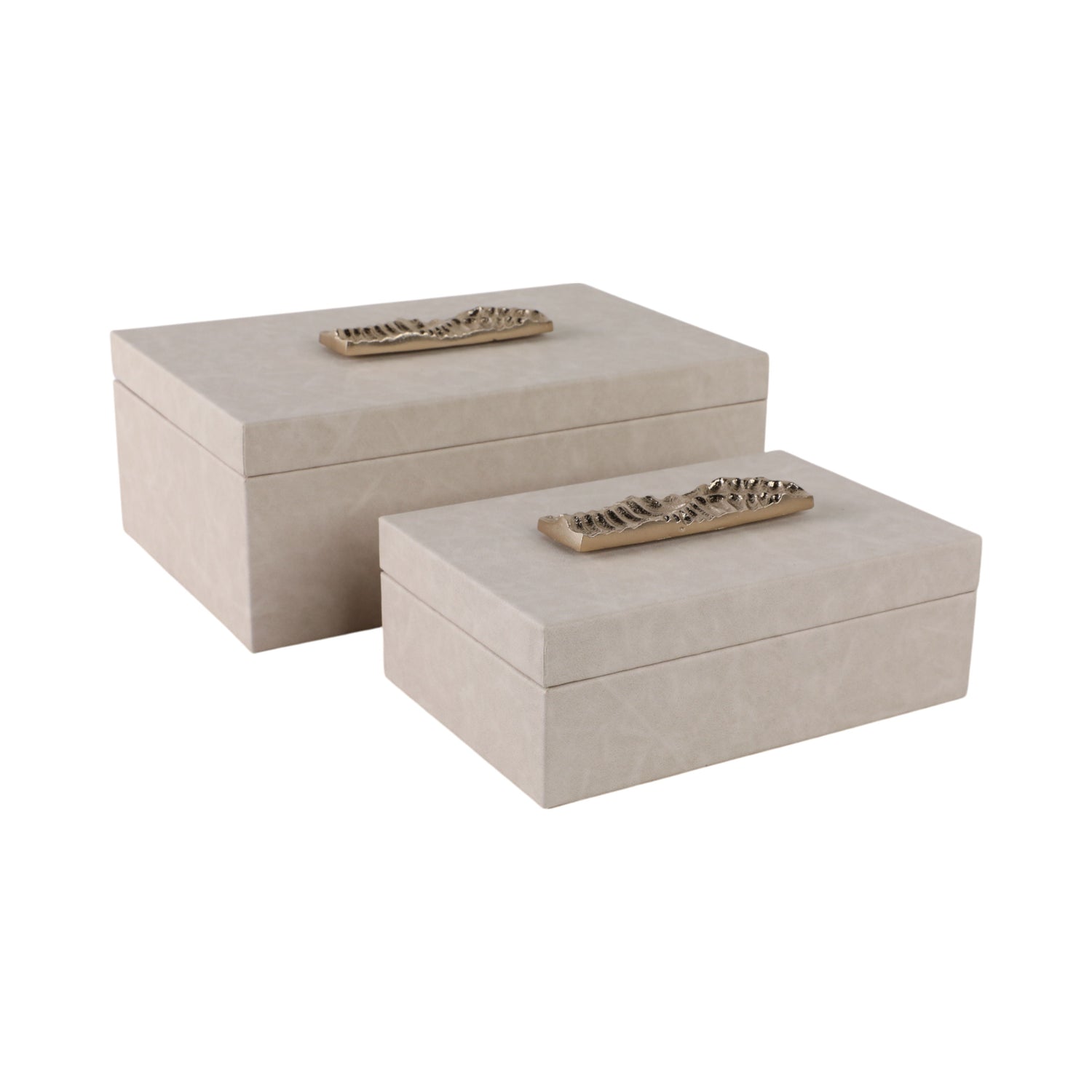 9" / 12" Marquis Boxes With Aluminium Hardware (Set of 2) - Ivory