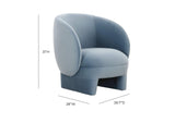 TOV-S68549 Kiki Blue Stone Velvet Accent Chair