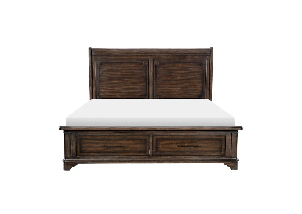 1406-1KIT Boone Queen Platform Bed with Footboard Storage