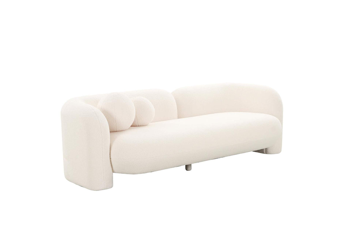 TOV-L68581 Amelie Cream Faux Fur Sofa