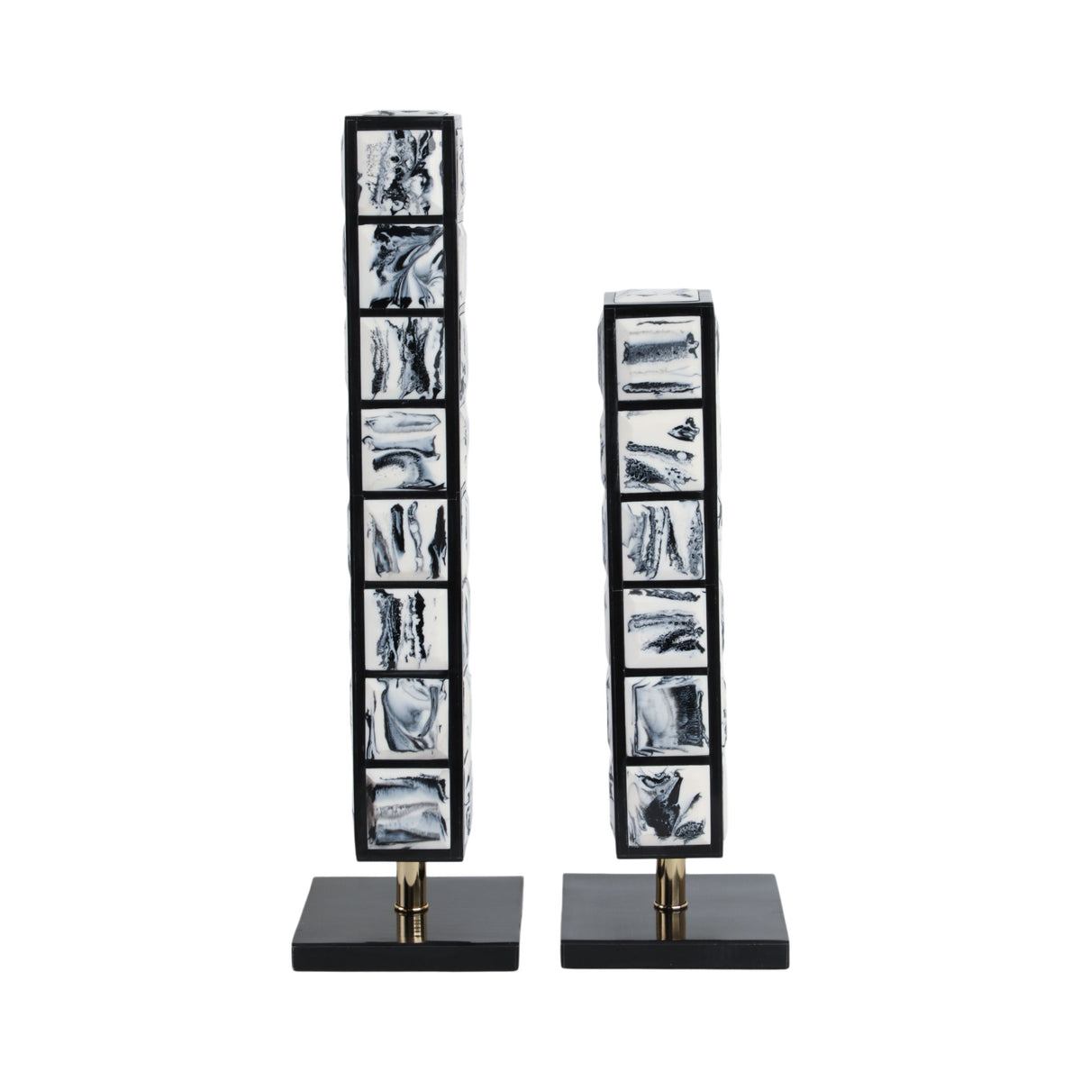 21" / 16" Newry Towers (Set of 2) - Black / White