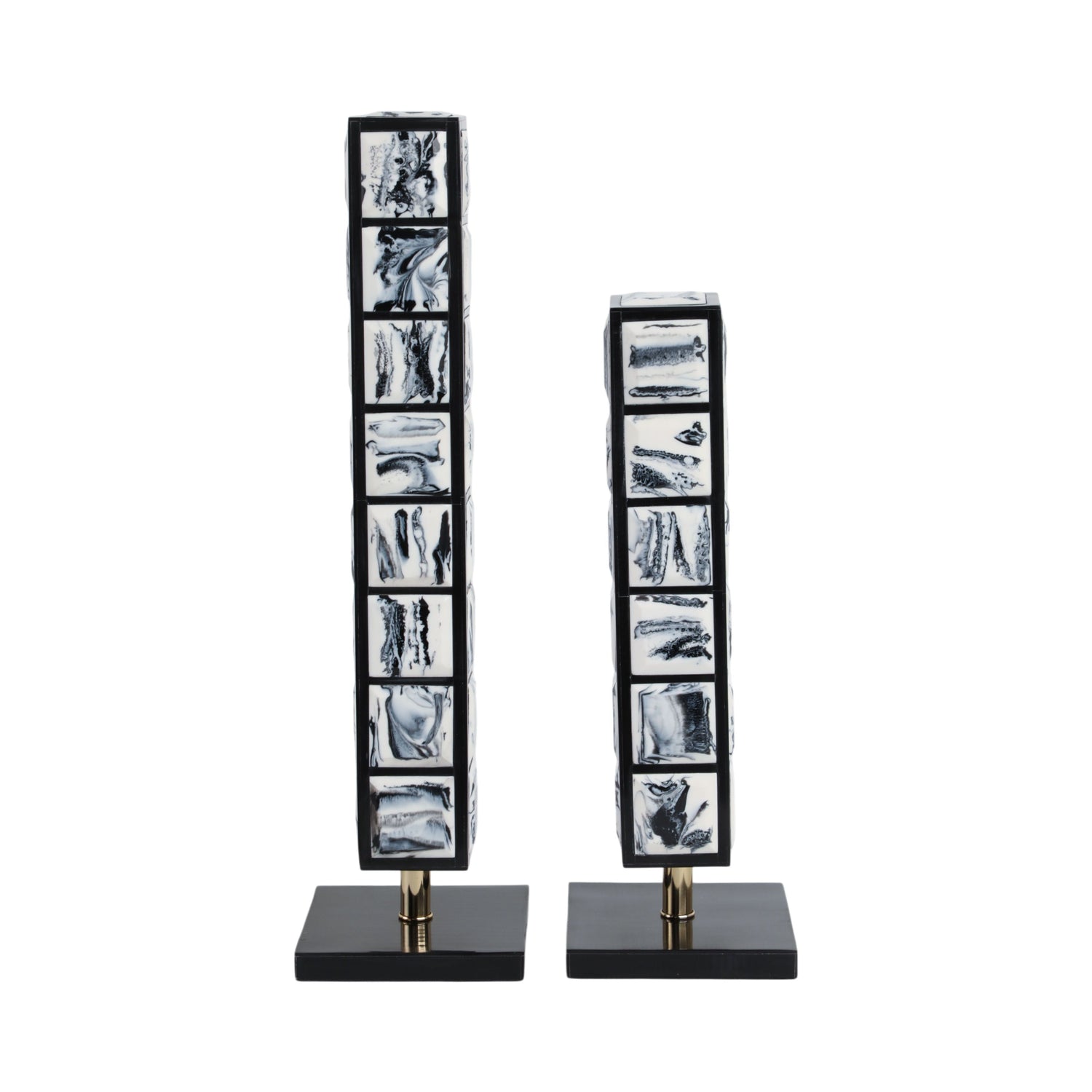 21" / 16" Newry Towers (Set of 2) - Black / White