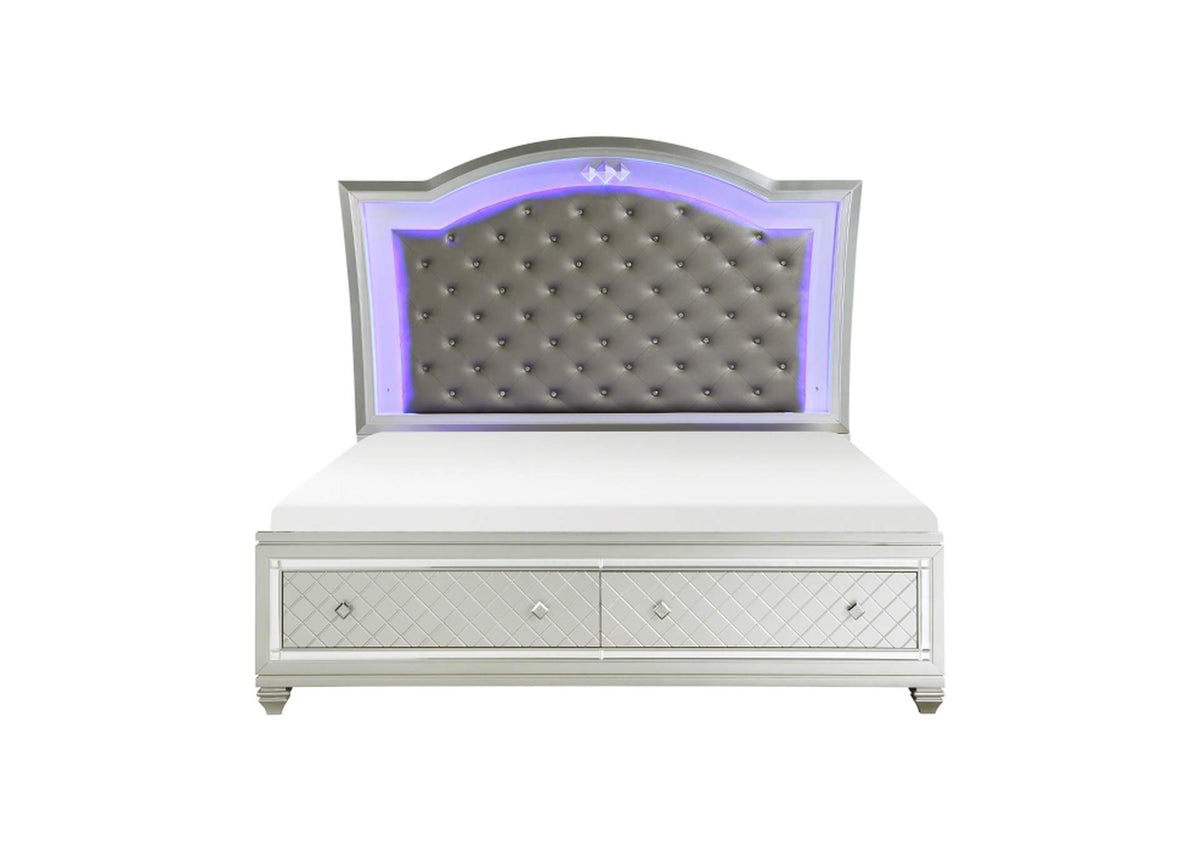 1430-1KIT Leesa Queen Platform Bed with Footboard Storage