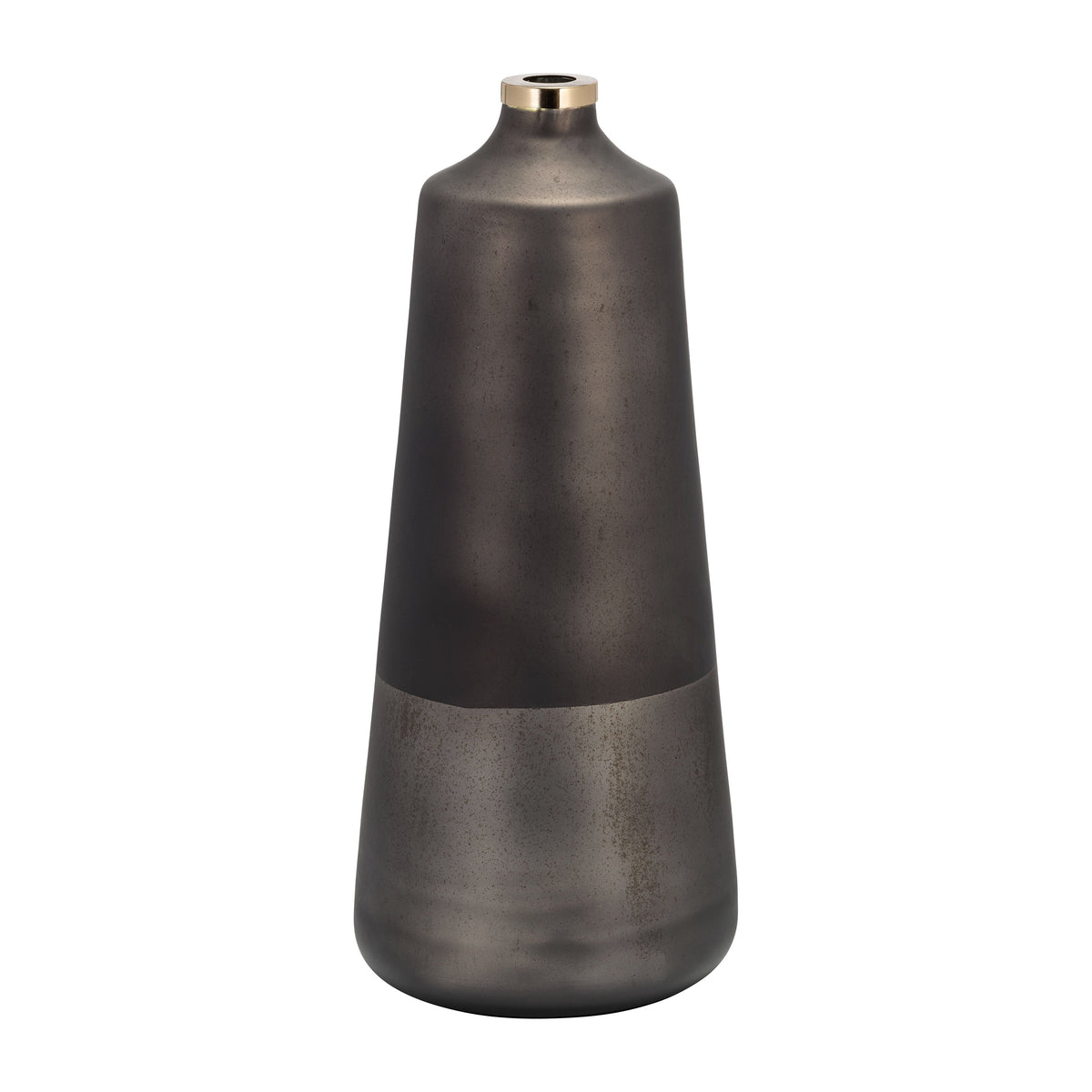 Glass Vase With Ring 21" - Bronze