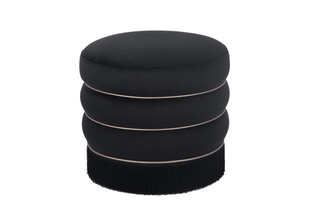 TOV-OC68566 Lakka Black Velvet Ottoman