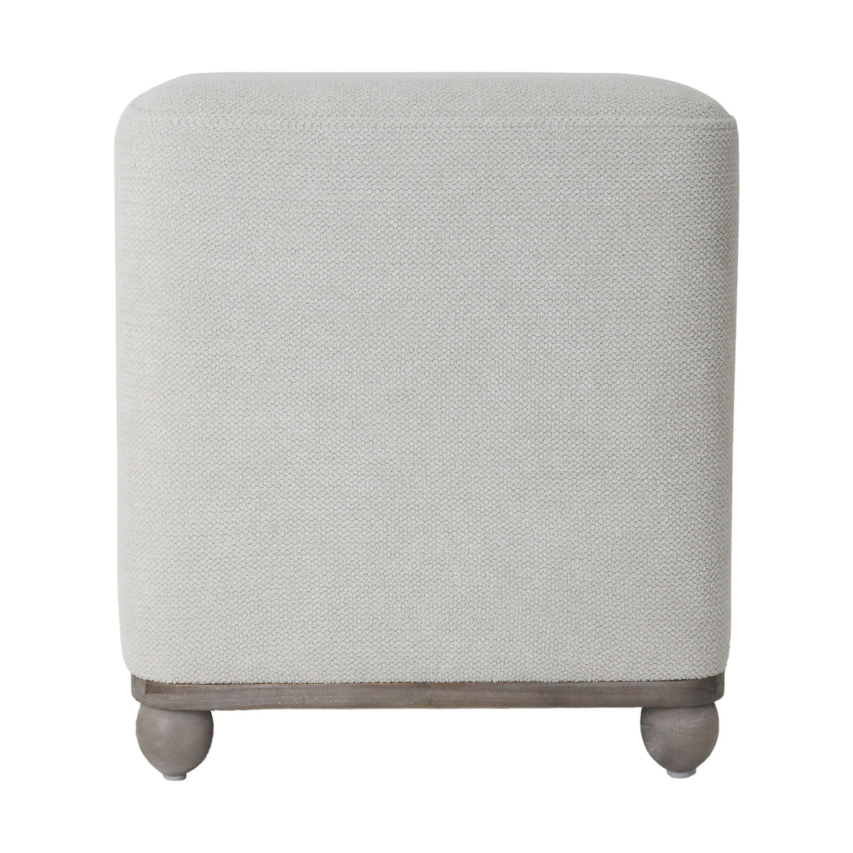 Pharlain Square Stool With Wood Feet - Ivory