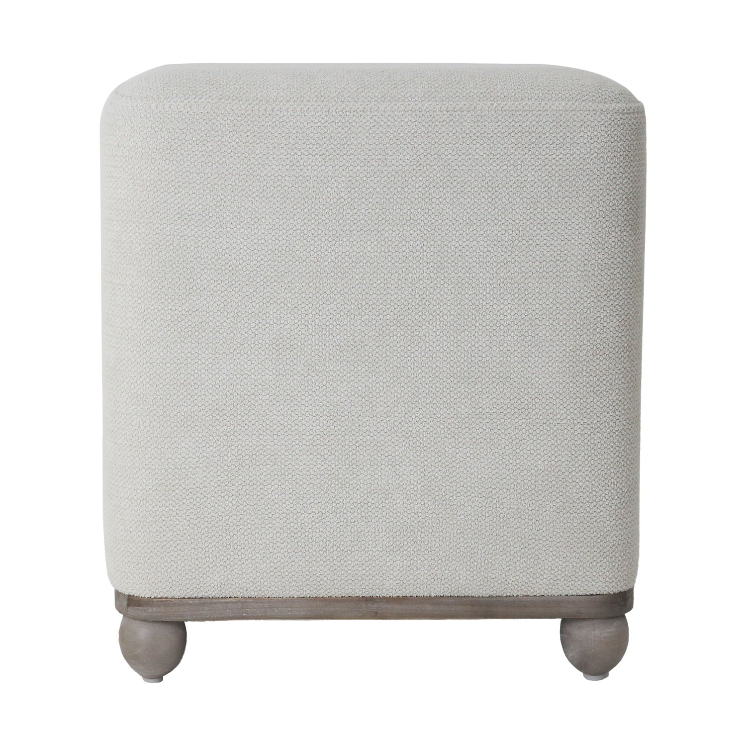 Pharlain Square Stool With Wood Feet - Ivory