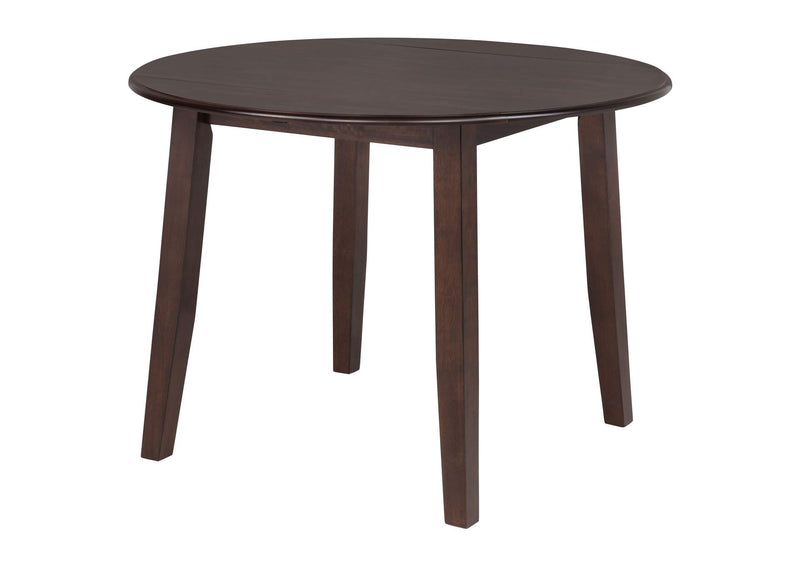 150340 Barton 5-piece Round Wood Dining Table Set Dark Brown