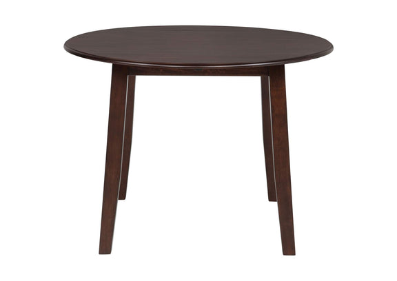150340 Barton 5-piece Round Wood Dining Table Set Dark Brown