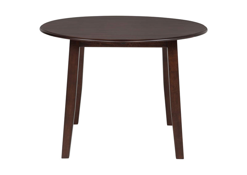 150340 Barton 5-piece Round Wood Dining Table Set Dark Brown