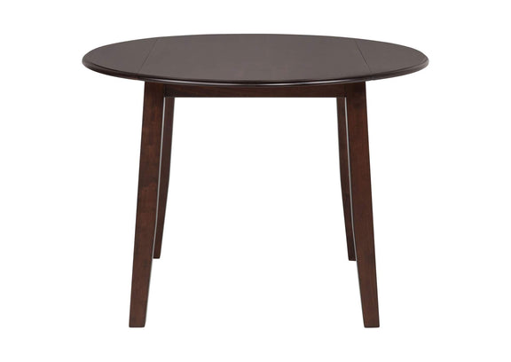 150340 Barton 5-piece Round Wood Dining Table Set Dark Brown