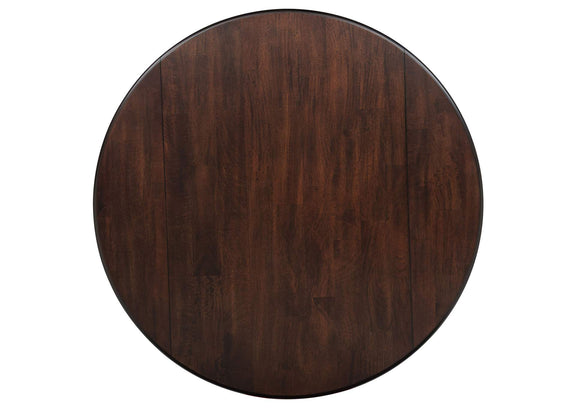150340 Barton 5-piece Round Wood Dining Table Set Dark Brown