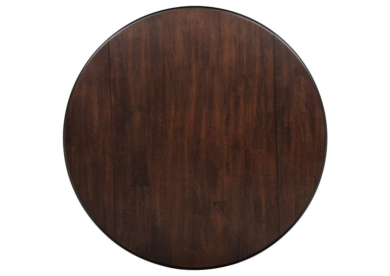 150340 Barton 5-piece Round Wood Dining Table Set Dark Brown