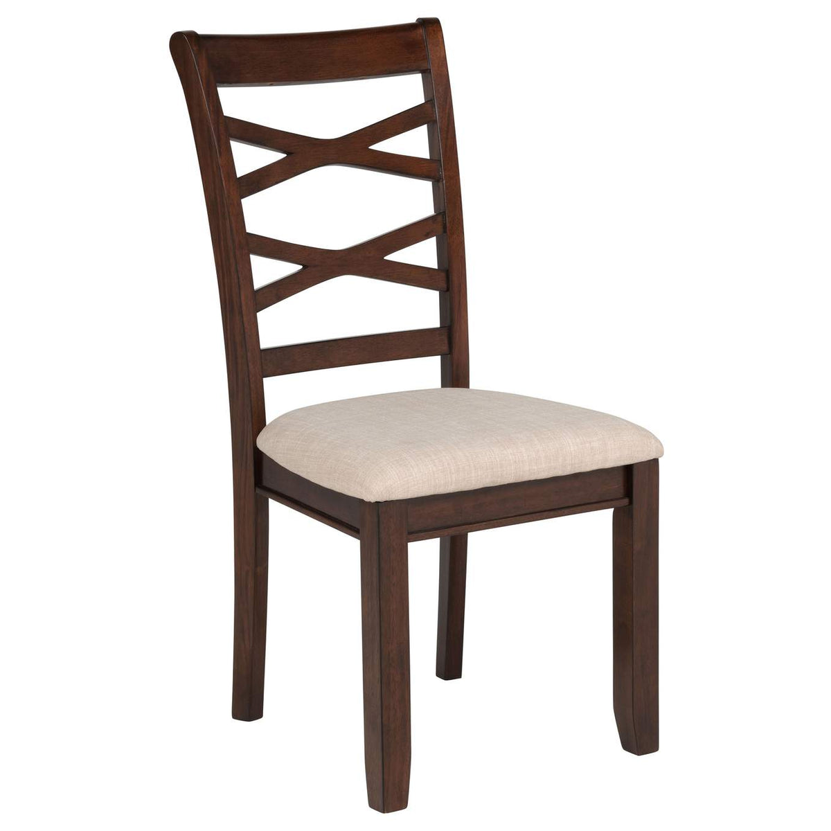 150340 Barton 5-piece Round Wood Dining Table Set Dark Brown