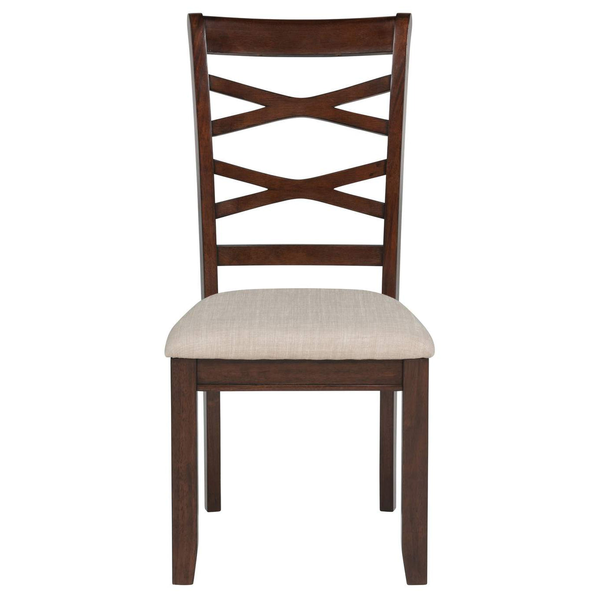 150340 Barton 5-piece Round Wood Dining Table Set Dark Brown