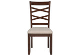 150340 Barton 5-piece Round Wood Dining Table Set Dark Brown