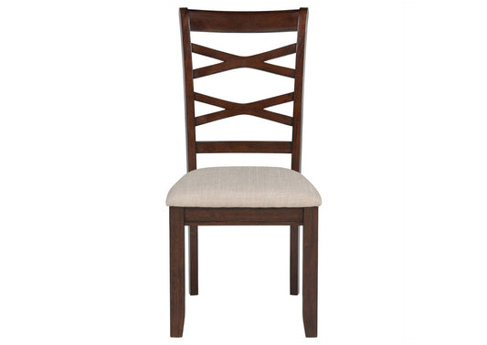 150340 Barton 5-piece Round Wood Dining Table Set Dark Brown