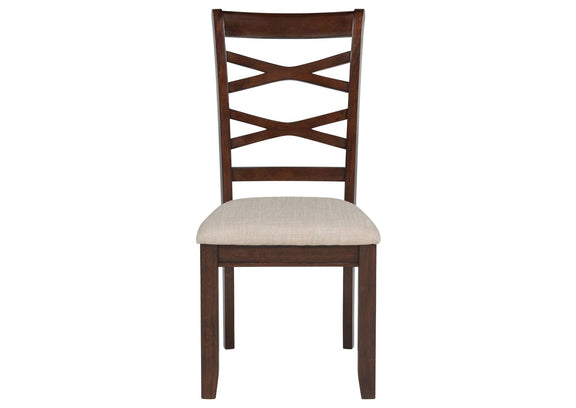 150340 Barton 5-piece Round Wood Dining Table Set Dark Brown