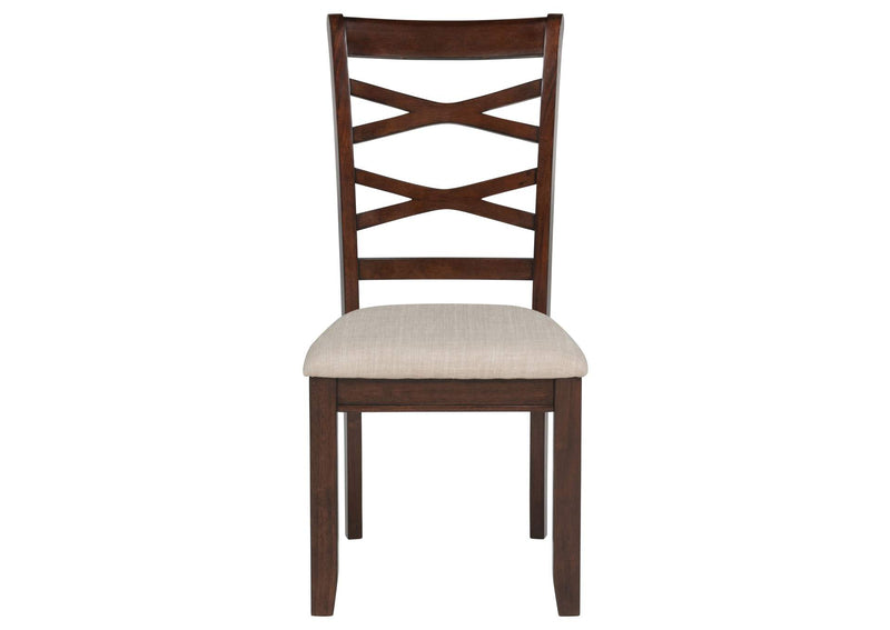150340 Barton 5-piece Round Wood Dining Table Set Dark Brown