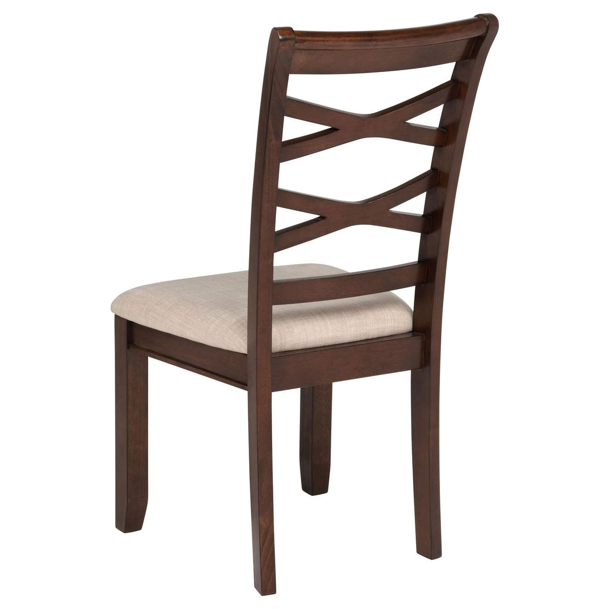 150340 Barton 5-piece Round Wood Dining Table Set Dark Brown