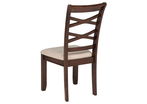 150340 Barton 5-piece Round Wood Dining Table Set Dark Brown