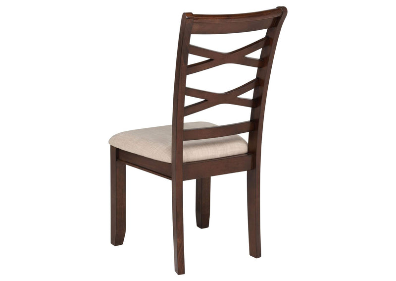 150340 Barton 5-piece Round Wood Dining Table Set Dark Brown