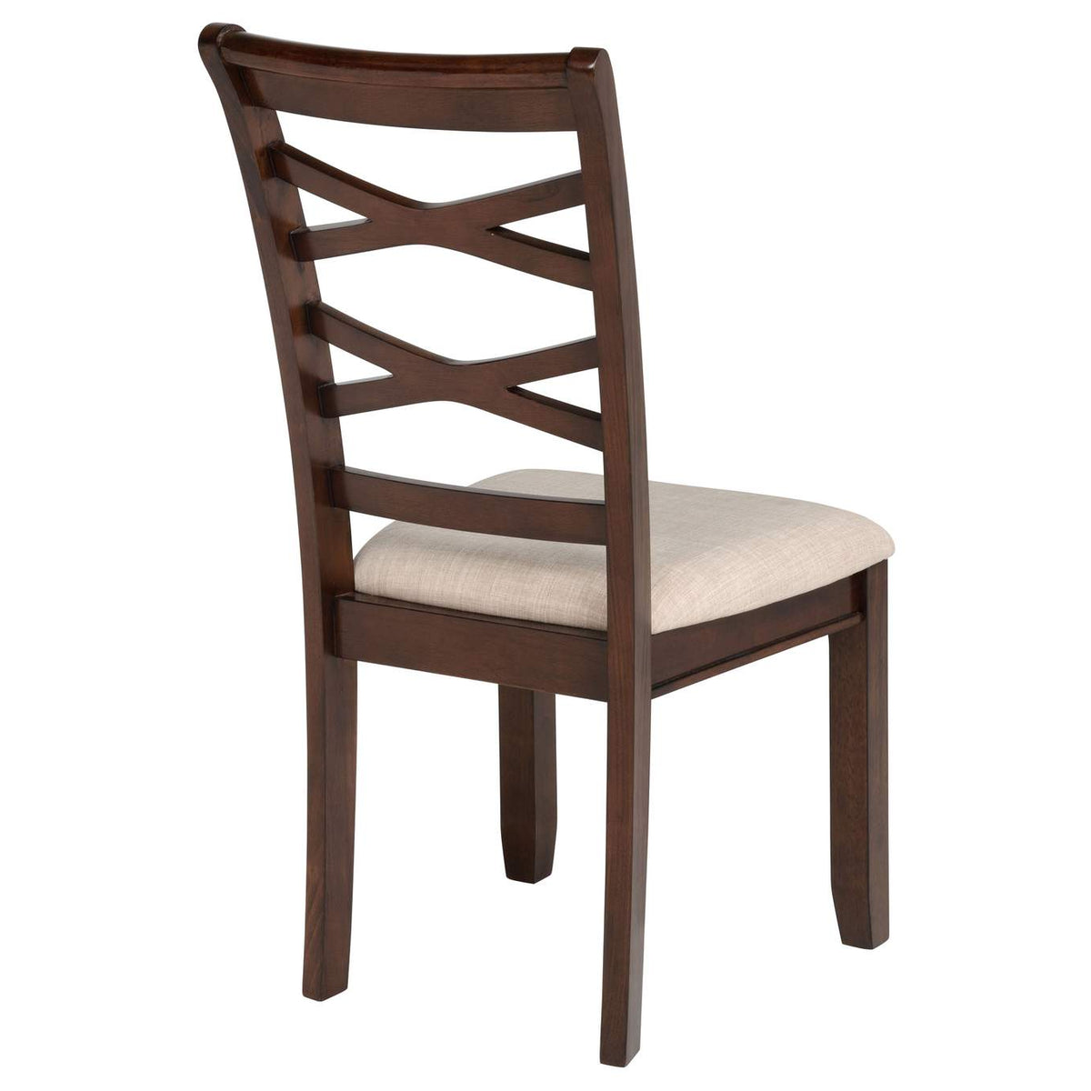 150340 Barton 5-piece Round Wood Dining Table Set Dark Brown