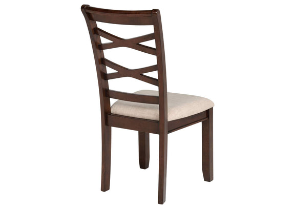 150340 Barton 5-piece Round Wood Dining Table Set Dark Brown
