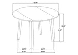 150340 Barton 5-piece Round Wood Dining Table Set Dark Brown