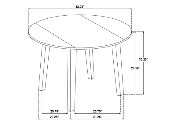 150340 Barton 5-piece Round Wood Dining Table Set Dark Brown