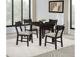 150350 Catley 5-piece Round Drop Leaf Dining Table Set Dark Coffee