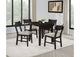 150350 Catley 5-piece Round Drop Leaf Dining Table Set Dark Coffee