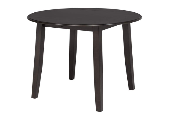 150350 Catley 5-piece Round Drop Leaf Dining Table Set Dark Coffee