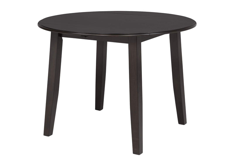 150350 Catley 5-piece Round Drop Leaf Dining Table Set Dark Coffee