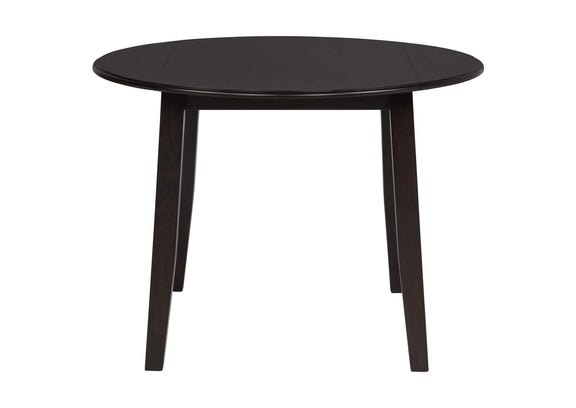 150350 Catley 5-piece Round Drop Leaf Dining Table Set Dark Coffee