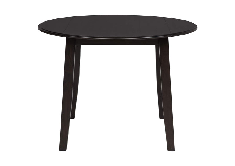 150350 Catley 5-piece Round Drop Leaf Dining Table Set Dark Coffee