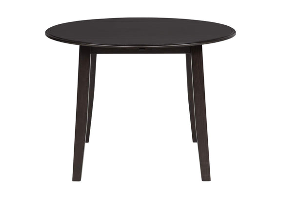 150350 Catley 5-piece Round Drop Leaf Dining Table Set Dark Coffee