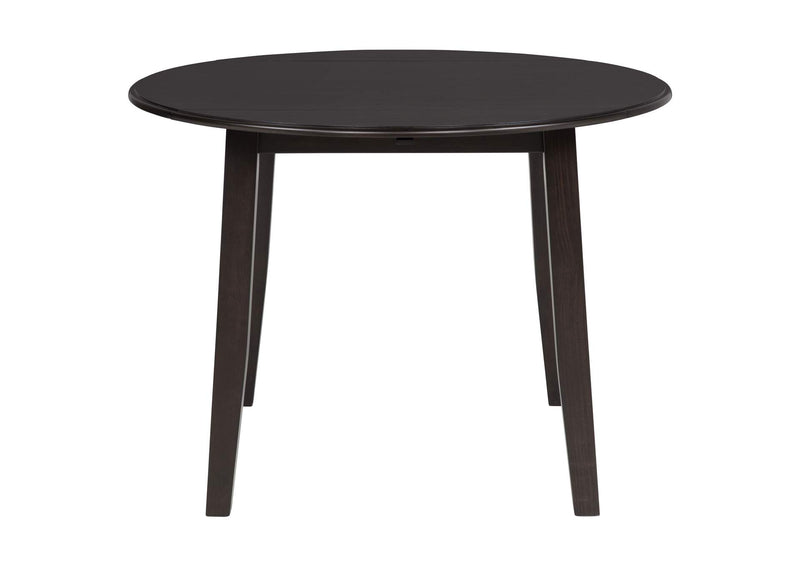 150350 Catley 5-piece Round Drop Leaf Dining Table Set Dark Coffee