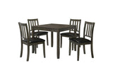 150410 Parkwood 5-piece Square Dining Table Set Dark Ash Brown