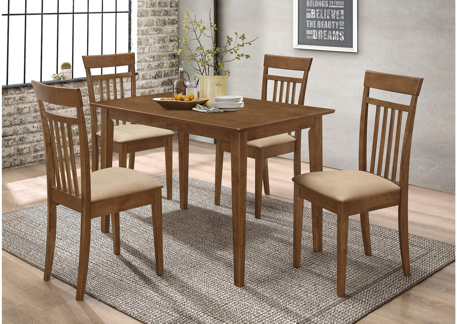 Robles 5-piece Rectangular Dining Table Set Chestnut