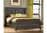 7YC9D5 Yosemite Solid Wood Footboard Storage Bed In Cafe