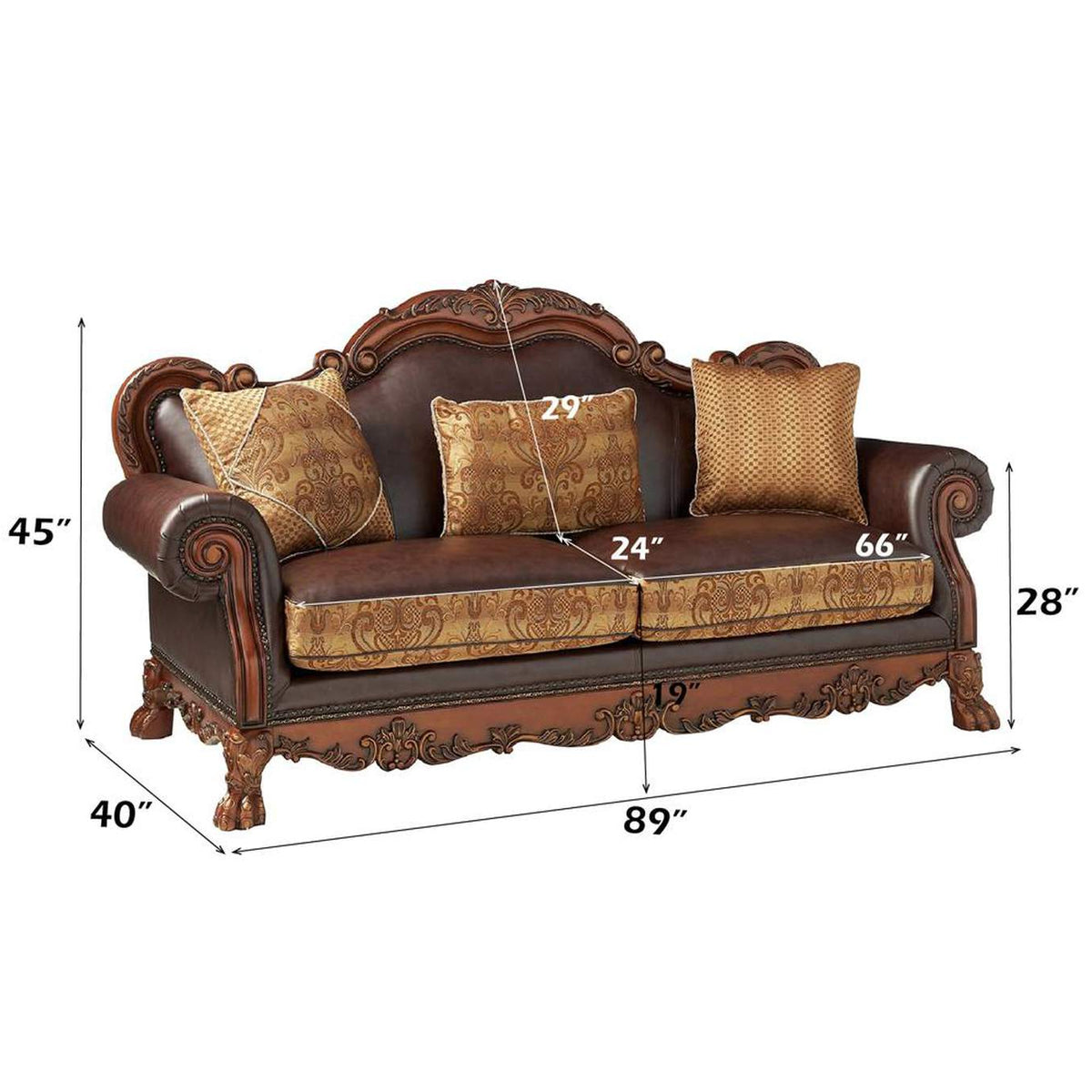 15160 Dresden Sofa with 3 Pillows