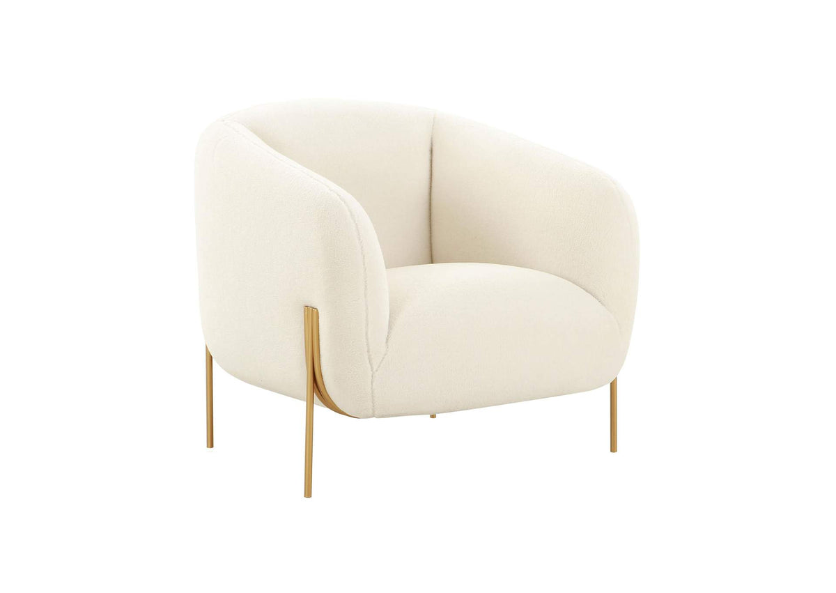 TOV-IHS68629 Kandra Cream Shearling Accent Chair