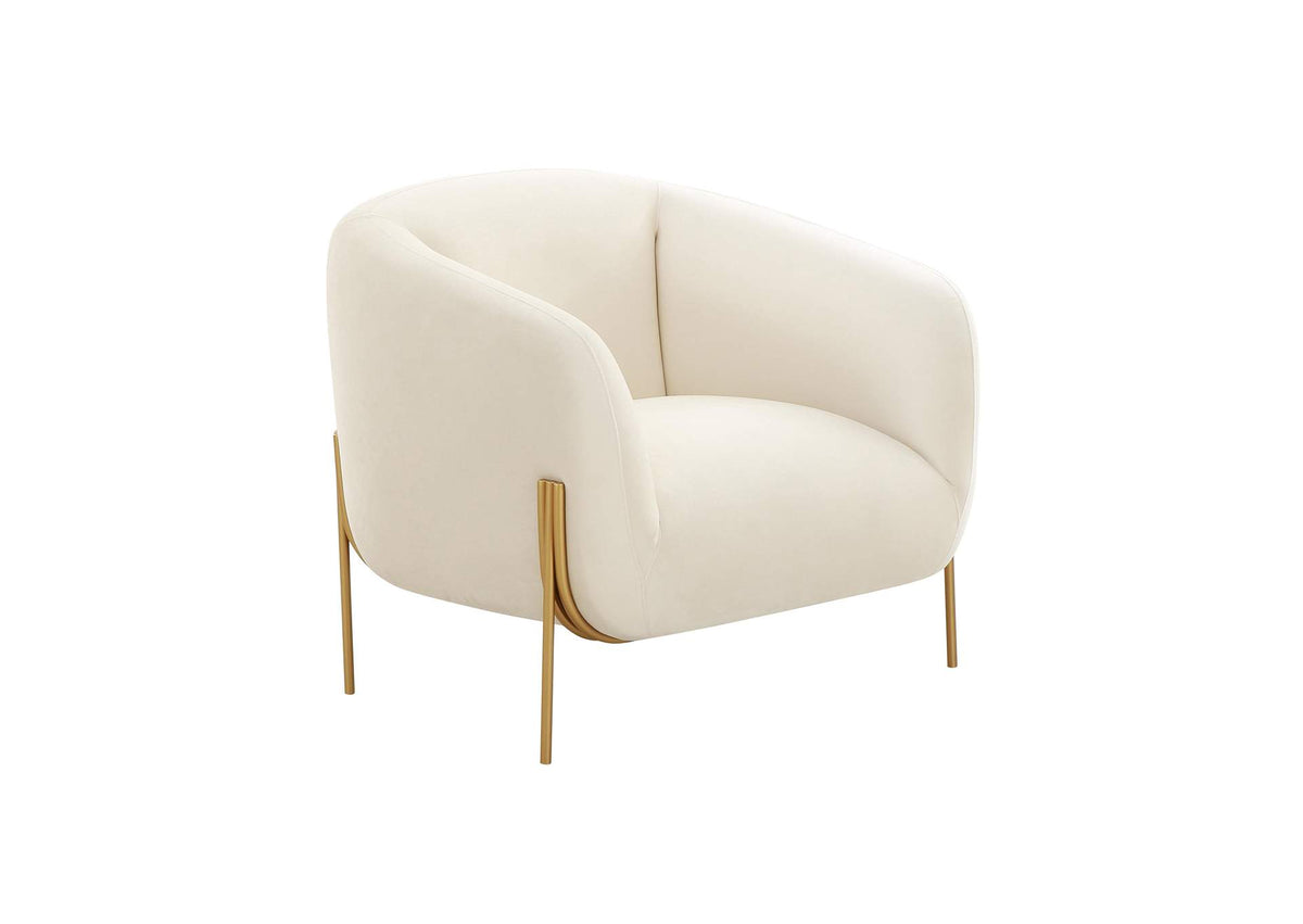 TOV-IHS68627 Kandra Cream Velvet Accent Chair
