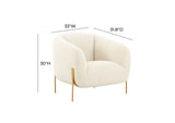 TOV-IHS68629 Kandra Cream Shearling Accent Chair