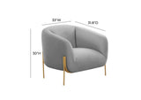 TOV-IHS68628 Kandra Grey Velvet Accent Chair