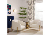 TOV-IHS68627 Kandra Cream Velvet Accent Chair
