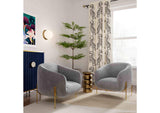 TOV-IHS68628 Kandra Grey Velvet Accent Chair