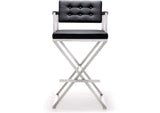 TOV-K3625 Director Black Performance Vegan Leather and Stainless Steel Barstool